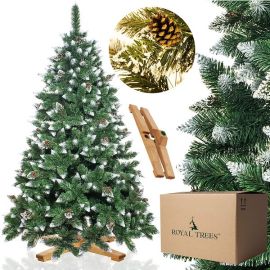 Изкуствена елха с шишарки Premium Royal Trees 150 см заснежен диамантен бор CT0189