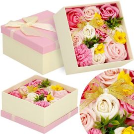 Сапунени рози 15 бр. в елегантна подаръчна кутия Flower box HA7446