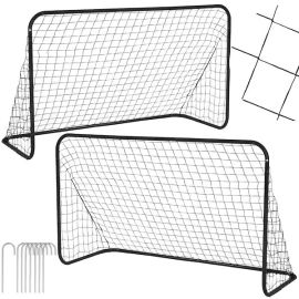 Футболни врати, комплект от 2 броя, метални 183x122x61 см , преносими с колчета за монтаж SG0015